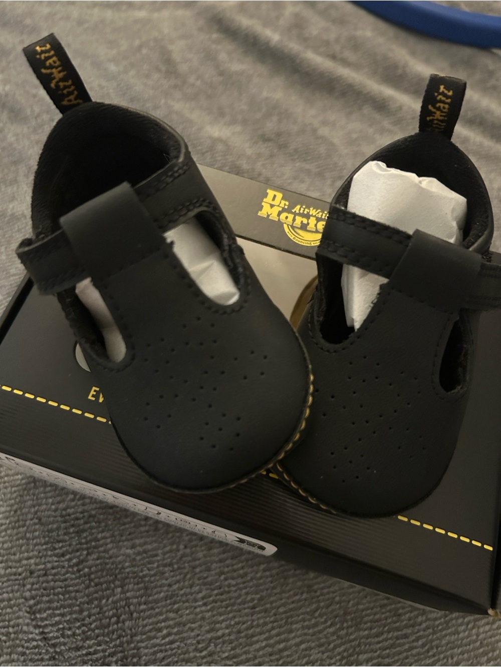 Dr. Martens Black Baby Shoes with Box - Size 3 Brand New